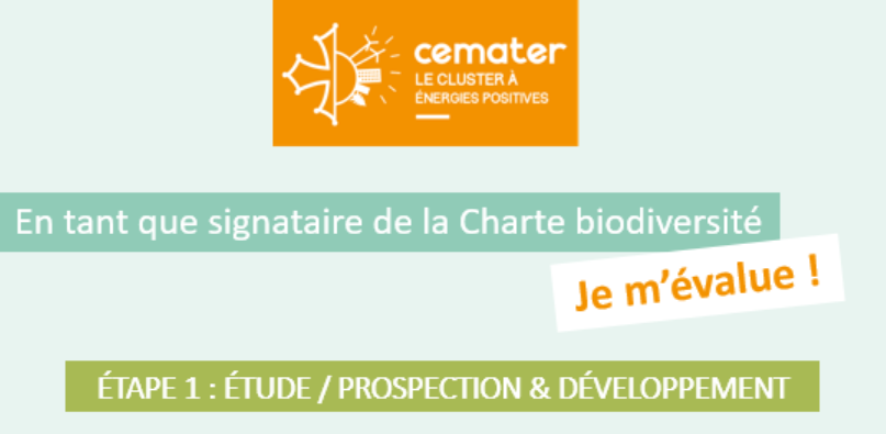 Auto-évaluation - Charte de biodiversité - Membre de Cemater - Phase 1
