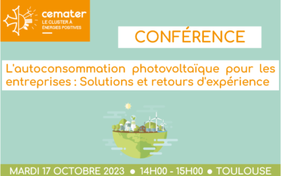 Conférence sur l’auto-consommation photovoltaïque pour les entreprises, en partenariat avec la CCI Toulouse Haute-Garonne