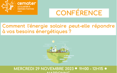 Conférence le 29.11.2023 “Comment l’énergie solaire peut-elle répondre à vos besoins énergétiques ?”